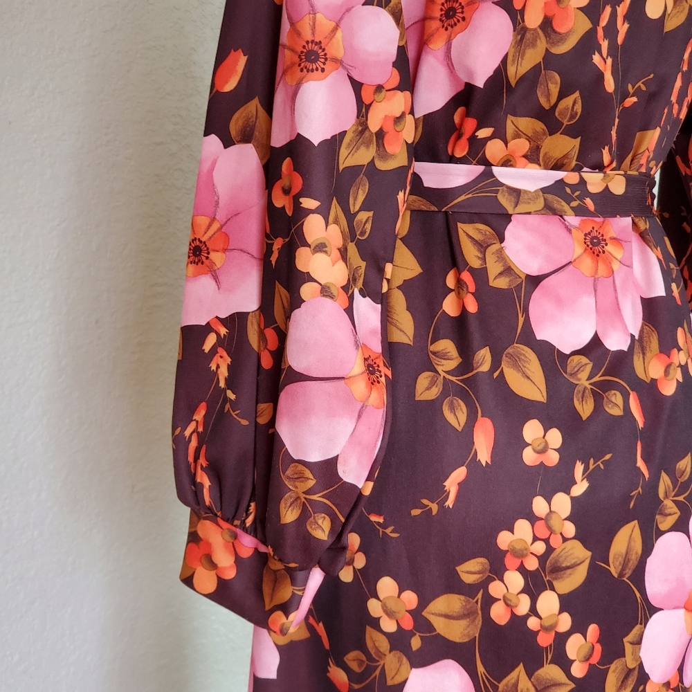 Vintage Bed Coat Robe w zip & waist tie - Picture 9 of 15